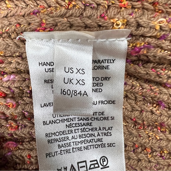 Free People Oversized Sweater Size XS‎ Knit Leo Tunic Brown speckled slouchy - Picture 6 of 12